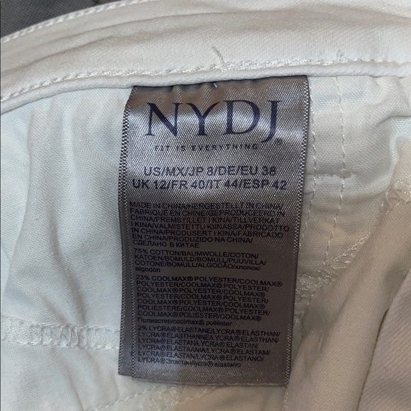 NYDJ Marilyn Straight Lift Tuck Technology Cool Embrace White Jeans Size 8 - Picture 7 of 9